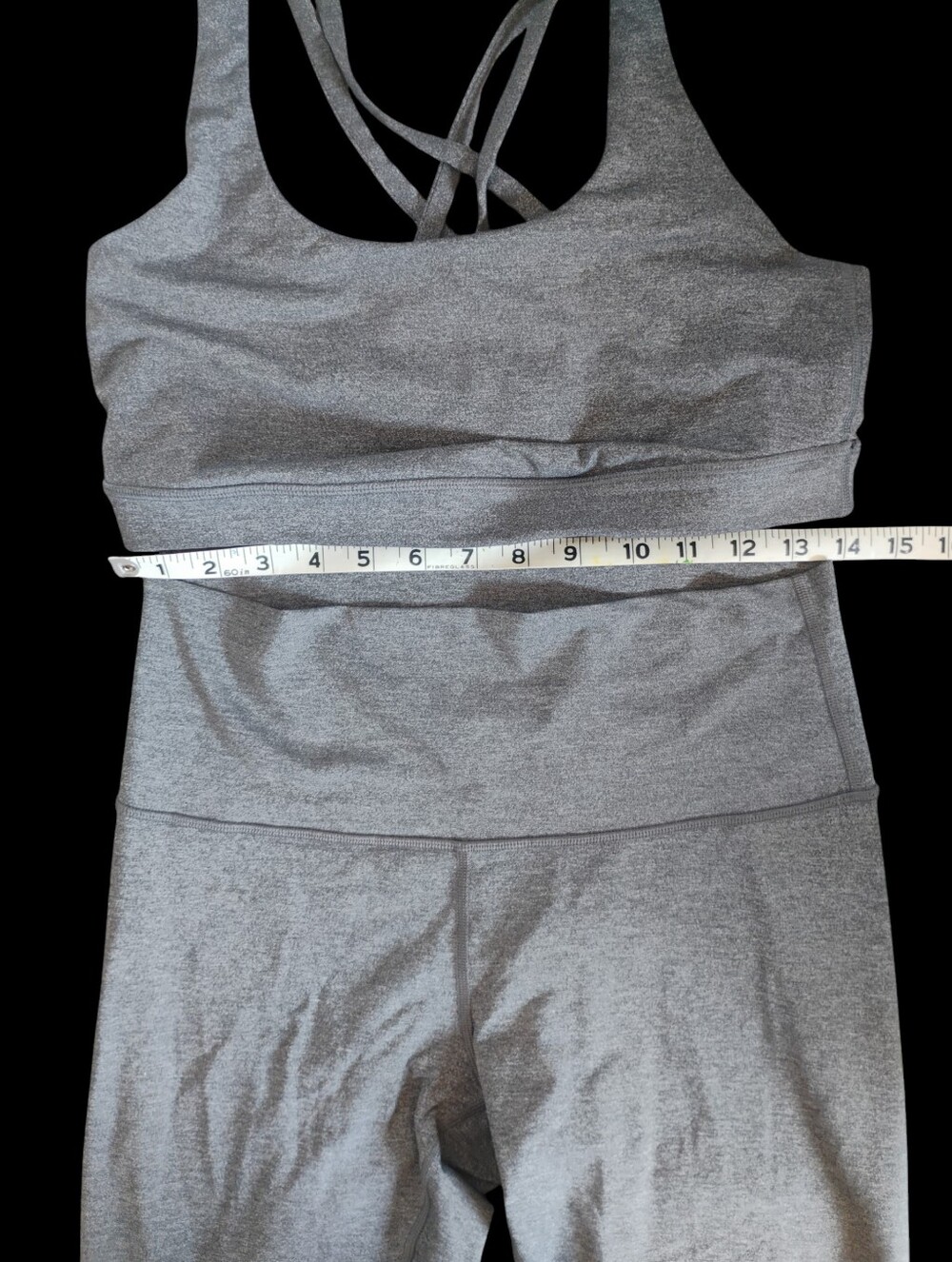 Lululemon Energy Bra In Heathered Slate Gray Size 8 + Matching Capris Size 8 - Picture 3 of 9